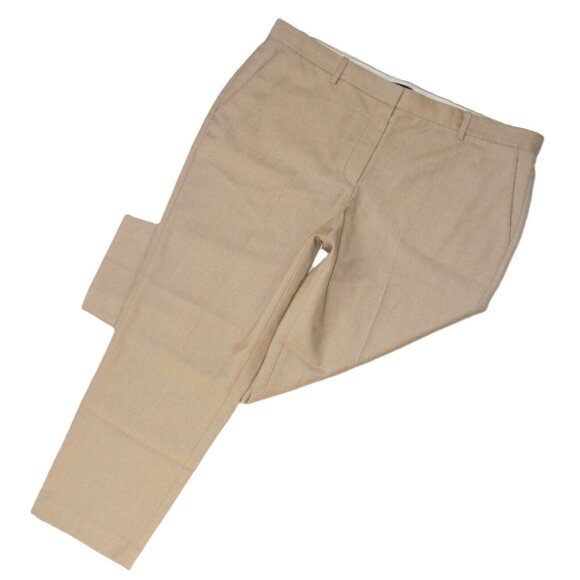 NWT THEORY Tailor Trouser C in Light Camel Melange Sleek Flannel Crop Pants 16 - Picture 5 of 10